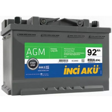 Аккумулятор INCI AKU S&S 92 Ач, 850 А AGM, обратная полярность