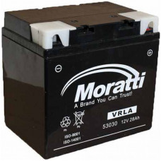 Аккумулятор MORATTI  12В 28 Ач, 220 А (53030, MEH12530), сухо-заряженный, без электролита