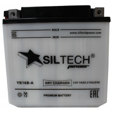 Аккумулятор SILTECH DC 12В 16 Ач, 210 А (YB16B-A), прямая полярность, сухо-заряженный, с электролитом