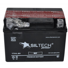 Аккумулятор SILTECH DC MF 12В 4 Ач, 60 А (YTX4L-BS) AGM, обратная полярность, сухо-заряженный, с электролитом