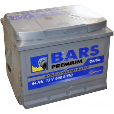 Аккумулятор BARS Premium 64 Ач, 600 А, прямая полярность